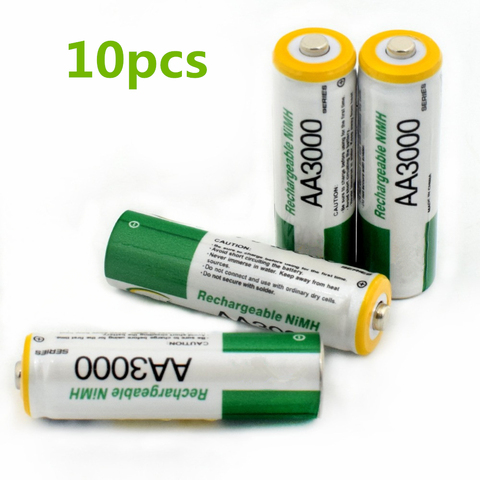 10 unids/lote de gran capacidad 3000mAh 1,2 V batería recargable AA para los juguetes de los niños AA batería recargable de NiMH ► Foto 1/4