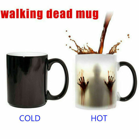 El caminar muerto taza creativa tazas de café magia taza de té taza de zombic daryl caliente frío calor Color sensible cambiando regalo de Halloween ► Foto 1/6