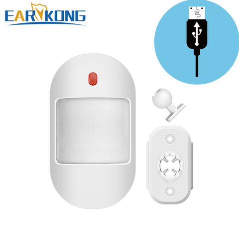 EARYKONG-Detector de Sensor de movimiento 1527 tipo 433MHz, Detector infrarrojo inalámbrico, compatible con fuente de alimentación USB de 5V para sistema de alarma de casa ► Foto 1/6