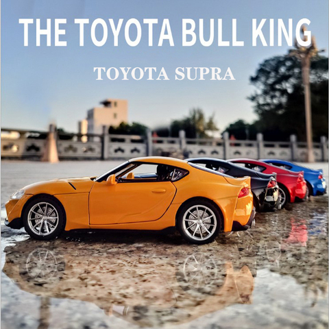 Coche de juguete a escala 1:32 para niños, TOYOTA Supra, coche de aleación fundido a presión y vehículos de juguete, modelo en miniatura, 2022 ► Foto 1/5