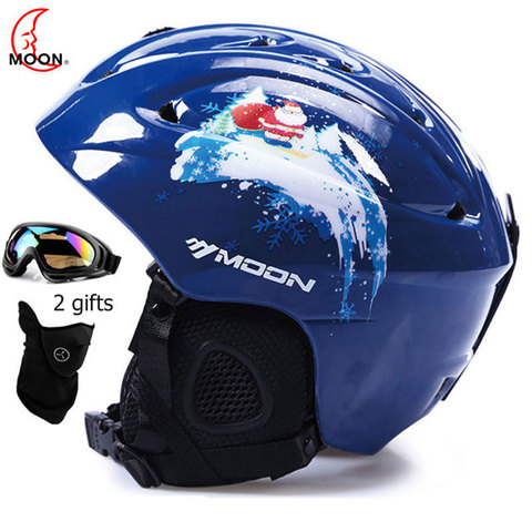 Luna certificado CE PC + EPS adulto casco de esquí de las mujeres de los hombres casco para patinar en patín de deportes de nieve Snowboard cascos con gafas ► Foto 1/6