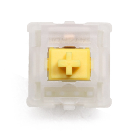 Gateron-interruptor lineal de 5 pines RGB para teclado mecánico, interruptor de eje mx de 63g para Teclado mecánico de 50m con funda de Base acrílica, tapa de color amarillo lechoso ► Foto 1/5