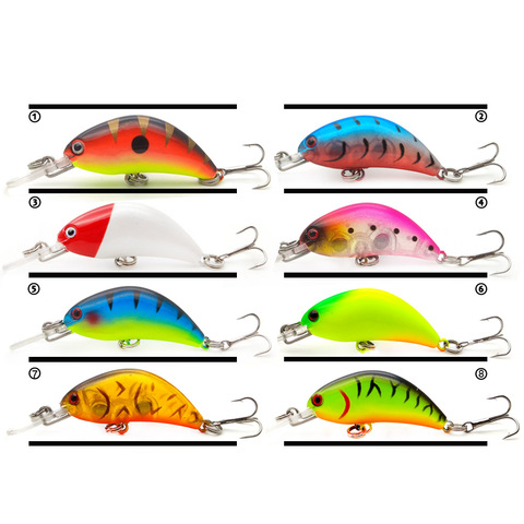 WATERBOY-cebo de pesca Minnow, Mini manivela, 4cm, 1,6 pulgadas, 3,4g, 0,1 oz, Wobbler realista, natación y colorido, señuelo clásico Artificail ► Foto 1/6