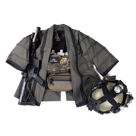 BACRAFT TRN-abrigo táctico de caza para exteriores, capa de entrenamiento, chaqueta de combate Haori para Airsoft- Smoke Green ► Foto 1/6