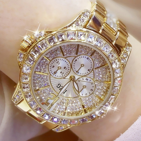 Reloj de moda con diamantes para mujer, pulsera femenina informal de marca de lujo, relojes de cristal ► Foto 1/6