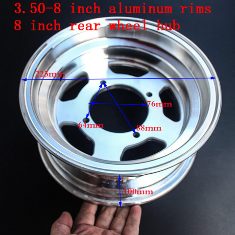 Kit de llantas de 8 pulgadas para motocicleta, set de ruedas delanteras o traseras para moto de 8 pulgadas, en aleación de aluminio, diámetro de 22.5cm ► Foto 1/6