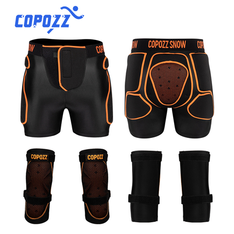 COPOZZ-rodilleras de esquí para exteriores, Protección deportiva para patinaje en motocicleta, Protector de cadera para esquí, pantalones cortos de Velcro transpirables acolchados ► Foto 1/6