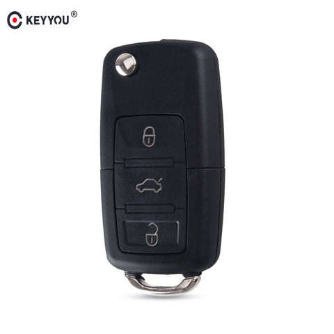 KEYYOU-mando a distancia con 3 botones para VOLKSWAGEN, llave Fob de 434MHz con ID48 1K0959753G para VW PASSAT B5 B6 Skoda Tiguan Touran GOLF JETTA POLO ► Foto 1/6