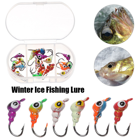 Señuelo para pesca en hielo con forma de hormigas, anzuelo cebo suave Artificial de color, cabeza pequeña, gusano, 6 unids/set, 0,5 ~ 1,8g ► Foto 1/6