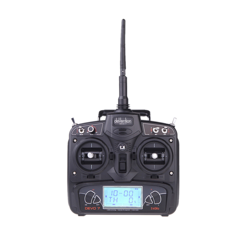 Walkera-controlador remoto transmisor DEVO 7 Original, sistema de Radio con pantalla LCD de 2,4G, modelo 2 o modelo 1 para helicóptero y avión ► Foto 1/6