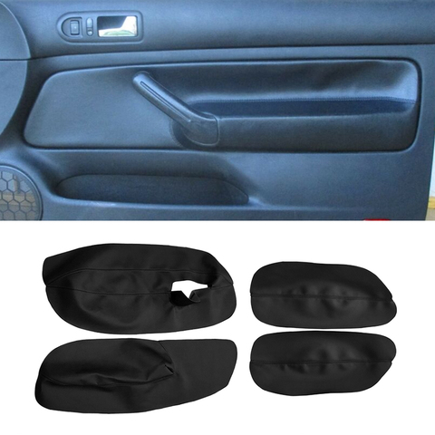 Sólo 3 puertas coche apoyabrazos para VW Golf 4 MK4 Bora Jetta 1999 - 2005 microfibra de la puerta de cuero reposabrazos Panel de cubierta de la etiqueta engomada Trim ► Foto 1/5