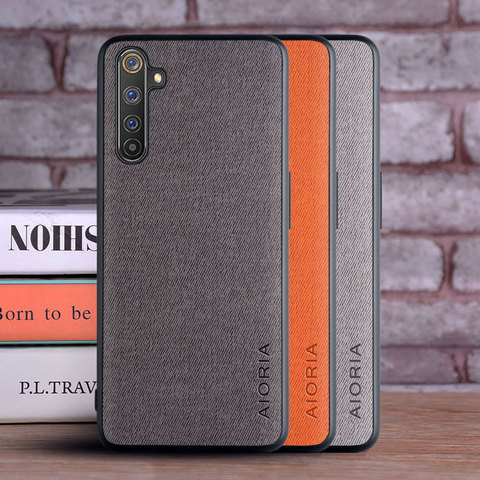 Para OPPO Realme 6 pro coque de textiles de cuero skin de TPU blando dura del teléfono de la PC de la cubierta para OPPO Realme 6 6 caso pro funda ► Foto 1/6