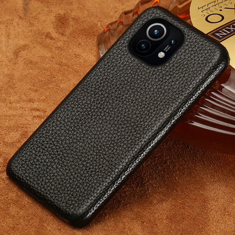 Genuino Cuero de Grano Litchi, funda para Xiaomi Mi 11 10 9 8 9T 10T Pro 10T Lite A3 para Redmi Nota 9 Pro 9 Nota 8 Pro 8T 7 5 ► Foto 1/6