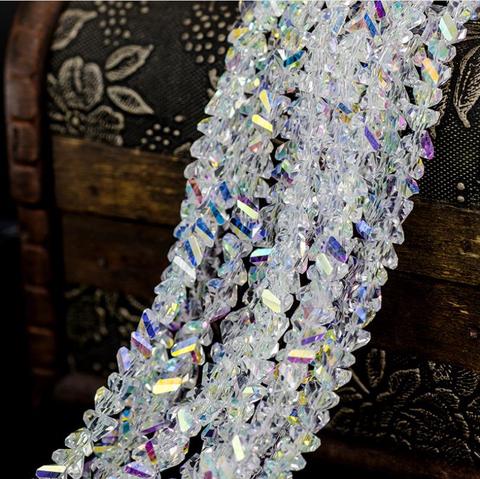 Yanqi brillante 6mm facetadas triángulo perlas de vidrio de cristal de Austria cuentas para hacer joyas, pendientes perlas de espaciador ► Foto 1/5
