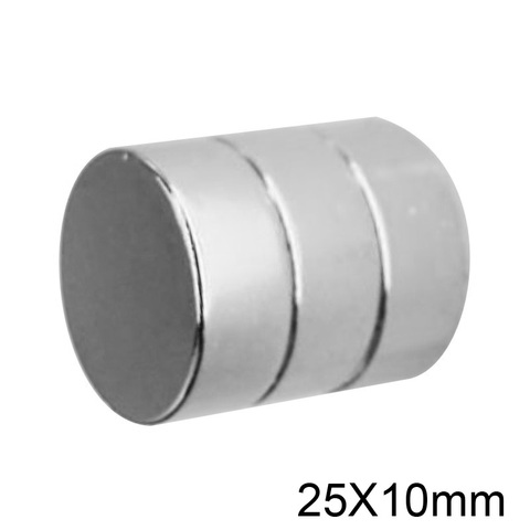 Imán de cilindro raro tierra fuerte de 25mm x 10mm, imanes redondos de neodimio de 25x10mm, imán de disco N35 de 25x10mm, 1 ~ 10 Uds. ► Foto 1/6