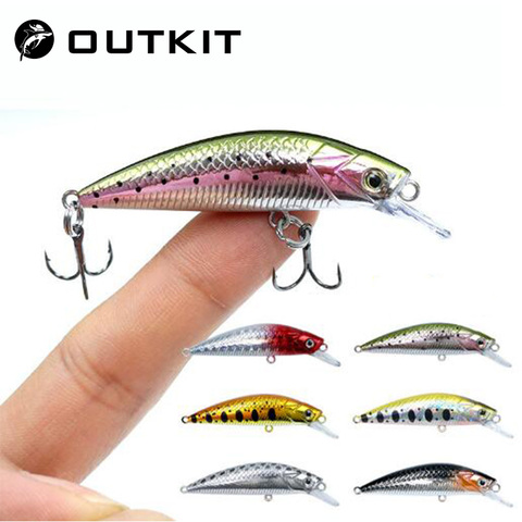 Nuevo 5cm 6g Minnow Pesca de la corriente de atraer Mini trucha cebos pequeña mentira vibrando luz hundiendo pescado Crankbait Japón invierno abordar ► Foto 1/6