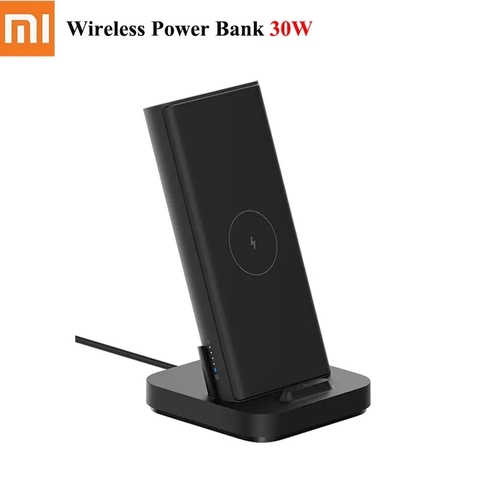 Batería Externa inalámbrica Xiaomi Mi Original de 30W, Base Vertical, cargador inalámbrico de inducción automático con cable, salida máxima inalámbrica de 30W ► Foto 1/6