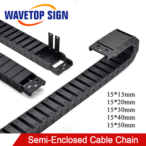 Cadena de Cable semicerrada, 15x20, 30, 40 y 50mm, transportador de transmisión de cables, remolque de arrastre de plástico para impresora 3D máquina de grabado CNC ► Foto 1/6