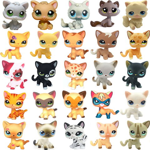 Tienda de mascotas de juguete rara de gato LPS, Mini soportes de pelo corto, colección de figuras antiguas de gatito, Animal lindo Original ► Foto 1/5