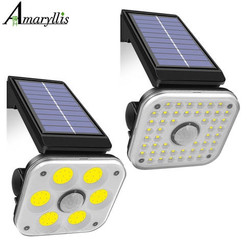 Luz Solar con Sensor de movimiento, lámpara Solar de 3 modos de trabajo, iluminación de pared de seguridad impermeable para exteriores, jardín, garaje y patio ► Foto 1/6