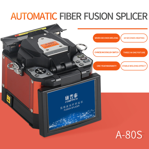 A-80S empalmador de fusión automático naranja máquina empalmador de fusión de fibra óptica máquina de empalme de fibra óptica ► Foto 1/6