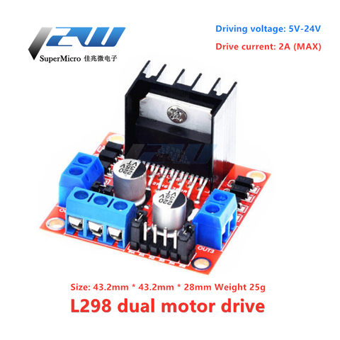 Controlador de Motor L298N, placa de CC, doble puente en H, Control de Motor y Módulo regulador de Robot paso a paso para Arduin o Smart Car, 1 Uds. ► Foto 1/4