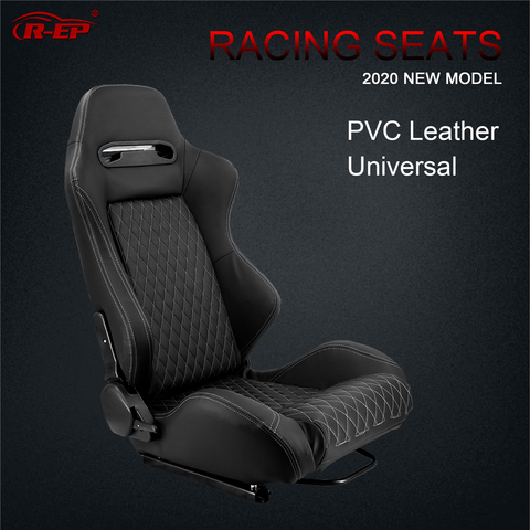 Asiento de coche de carreras Universal para R-EP, simulador de coche deportivo, asientos de cubo ajustables, XH-1035-BK de cuero de PVC negro ► Foto 1/6