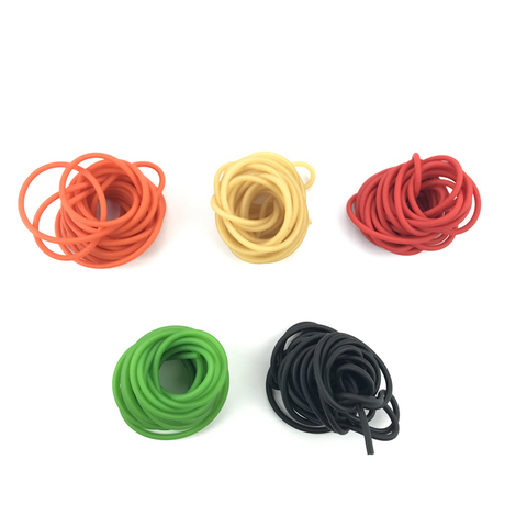 Tirachinas de látex Natural, tubos de goma de cinco colores, 0,5-5M, para caza, tiro, 2x5mm de diámetro, accesorios de banda de alta elasticidad ► Foto 1/6