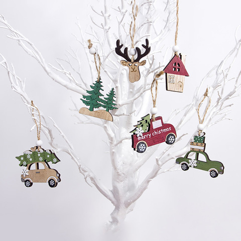 Año Nuevo 2022 ornamento de árbol de Navidad de madera Natural colgante de madera regalo de Navidad Noel decoración de Navidad para el hogar Navidad 2022 Deco ► Foto 1/6