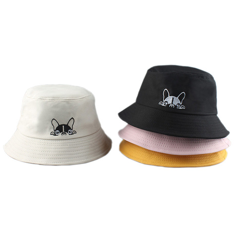 Gorro de sol casual de dibujos animados lindo cubo sombrero de los hombres de las mujeres de perro Bob de Hip Hop gorra de Panamá triste niños plegable sombrero de la pesca ► Foto 1/6