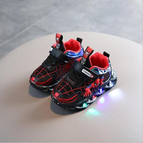 Zapatillas de Spider-Man para niños y niñas, zapatos Led con zapatillas de luces zapatos de primavera otoño ► Foto 1/6