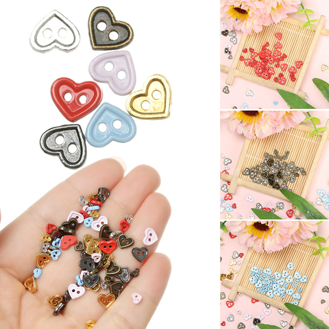 Mini botones de Metal para ropa de muñeca, accesorios de ropa para muñecas hechos a mano, hebillas de corazón de Color caramelo de 20/40mm/7mm, 4,5 Uds. ► Foto 1/6