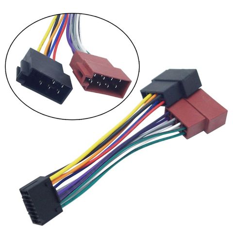 Adaptador arnés de Cable para Kenwood/JVC PI100, conector estándar ISO de Radio estéreo para coche, adaptador de Cable de enchufe de 16 pines para coche ► Foto 1/6