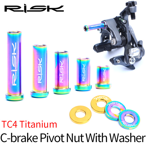 RISK-pinza de freno C GR5(TC4) de titanio para bicicleta de carretera, Tuercas fijas con arandela M6 x 10/15/20/25/30/40mm ► Foto 1/6