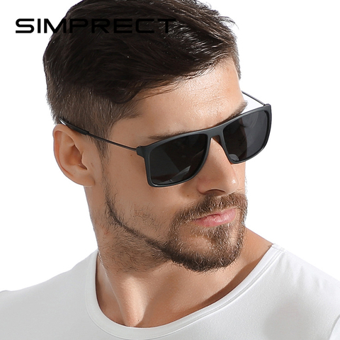 Simprecit-gafas de sol polarizadas TR90 para hombre, 2022 TAC, UV400, antideslumbrantes, cuadradas, Retro, Vintage, para conductores ► Foto 1/6