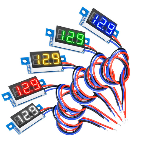 Medidor de voltaje de 3 cables, 0,36 pulgadas, CC 0-100V, 0,36 pulgadas, voltímetro Digital, medidor de Panel de visualización LED, Detector, herramientas de control ► Foto 1/6