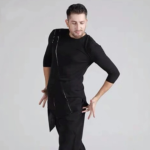 2022 ropa de baile latino hombres práctica ropa camiseta para hombre disfraz Charleston Salsa competencia de baile La danza BI422 ► Foto 1/5