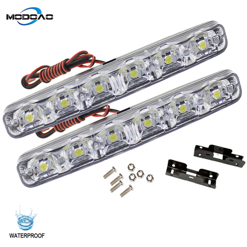 Luz diurna de coche DRL 6 LED 12V, luces antiniebla, Bombilla de estilismo para coche, 6000K, 2 uds. ► Foto 1/6