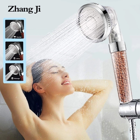 Zhang Ji-Cabezal de ducha con chorro de alta presión para el baño, ducha de baño ajustable con 3 modos, boquilla de ducha de filtro para SPA, filtro de aniones con ahorro de agua ► Foto 1/6