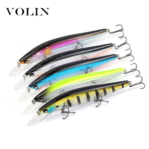 Volin-señuelo de pesca Wobbler pececillo flotante, Lucio para cebos de agua poco profunda, 115mm, 14,5g, 3 ganchos de pesca, 1 ud. ► Foto 1/6