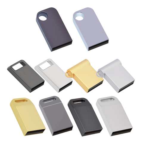 Unidades Flash USB 128 gb mini usb flash 1 GB 2GB 4GB 8 GB 16GB 32gb 64GB pluma de metal de disco clave logo pen drive stick flash tarjeta de memoria para regalo ► Foto 1/6