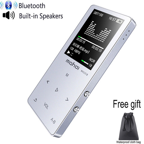 Reproductor MP3 con Altavoz bluetooth teclas táctiles hi fi radio fm micro USB mp3 sport MP 3 reproductor de música HiFi portátil walkman de metal ► Foto 1/6