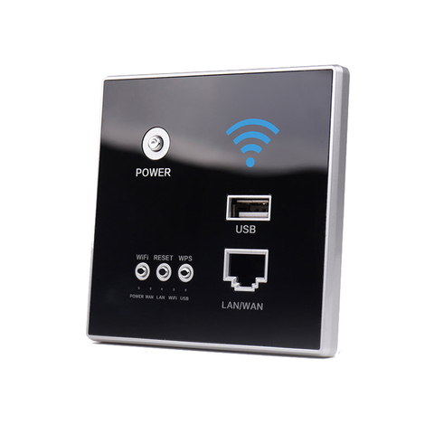 Router WIFI 300Mbps 220V de potencia AP relé Smart 2,4 repetidor inalámbrico Ghz extender en la pared Routers integrado usb del Panel hembra rj45 ► Foto 1/6