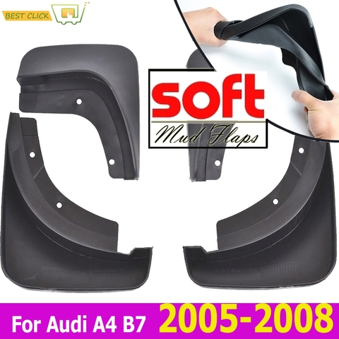 Guardabarros delantero y trasero para coche, accesorios de protección contra salpicaduras, estilo de coche, 4 Uds., para Audi A4, B7, 2005, 2006, 2007, 2008 ► Foto 1/6