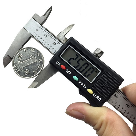 0-100mm 4 pulgadas Acero inoxidable digital de vernier calibrador de bolsillo de plástico pinza mini joya pinza micometer espesor medida herramienta ► Foto 1/6