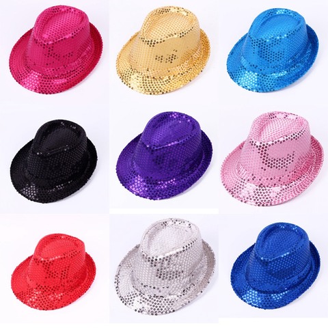 WZCX-Sombrero de baile callejero con lentejuelas, versión coreana, Jazz, Color sólido, moda, Unisex, rendimiento Simple, sombrero de utilería ► Foto 1/6