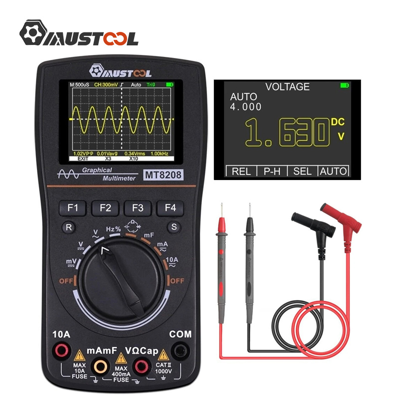 MUSTOOL-multímetro Digital gráfico inteligente MT8028, 2 en 1, HD, con pantalla a Color de 2,4 pulgadas para prueba electrónica ► Foto 1/6
