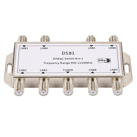 DS81 8 en 1 señal de satélite conmutadores DiSEqC receptor LNB de multiconmutadores pesado Zinc fundido Chrome tratados ► Foto 1/6