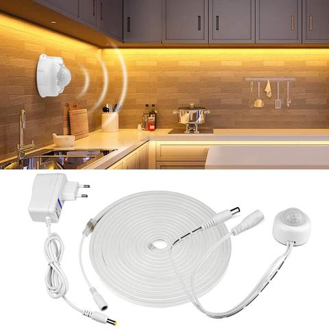 Tira de luces Led de neón para decoración de pared, lámpara con Sensor de movimiento DC 12V PIR, detección de movimiento, 5 m, 3m ► Foto 1/6