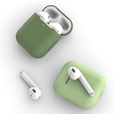 Funda de silicona anticaída para AirPods 1 y 2, funda fina para auriculares, funda para auriculares, caja de carga ► Foto 1/6